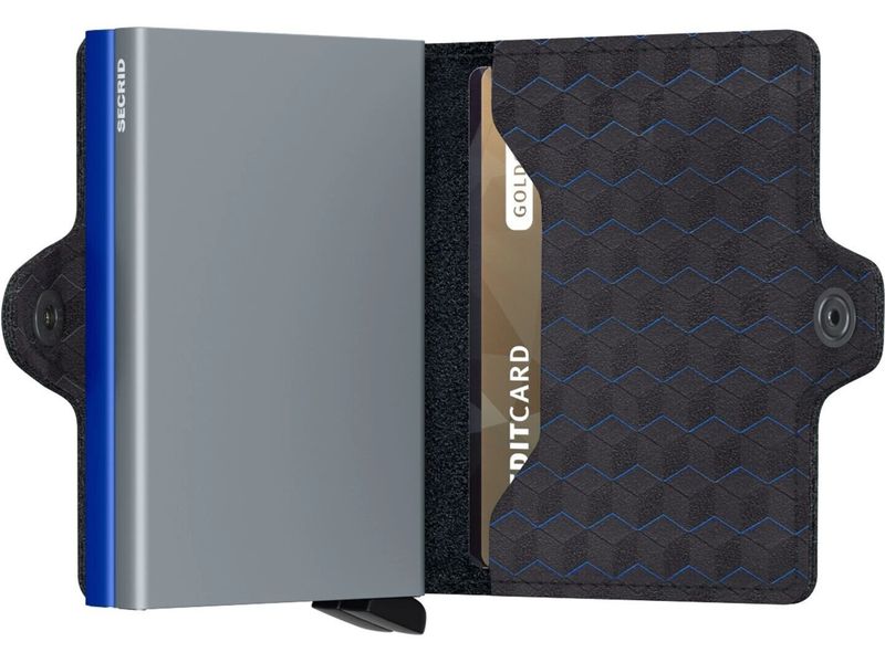 SECRID Portemonnaie Twinwallet Optical Titanium Blue Noten- und Karten-Portemonnaie mit RFID-Schutz