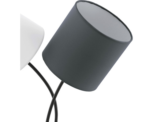 Tafellamp met 2 lampen, H 47,5 cm, Almeida wit/antraciet