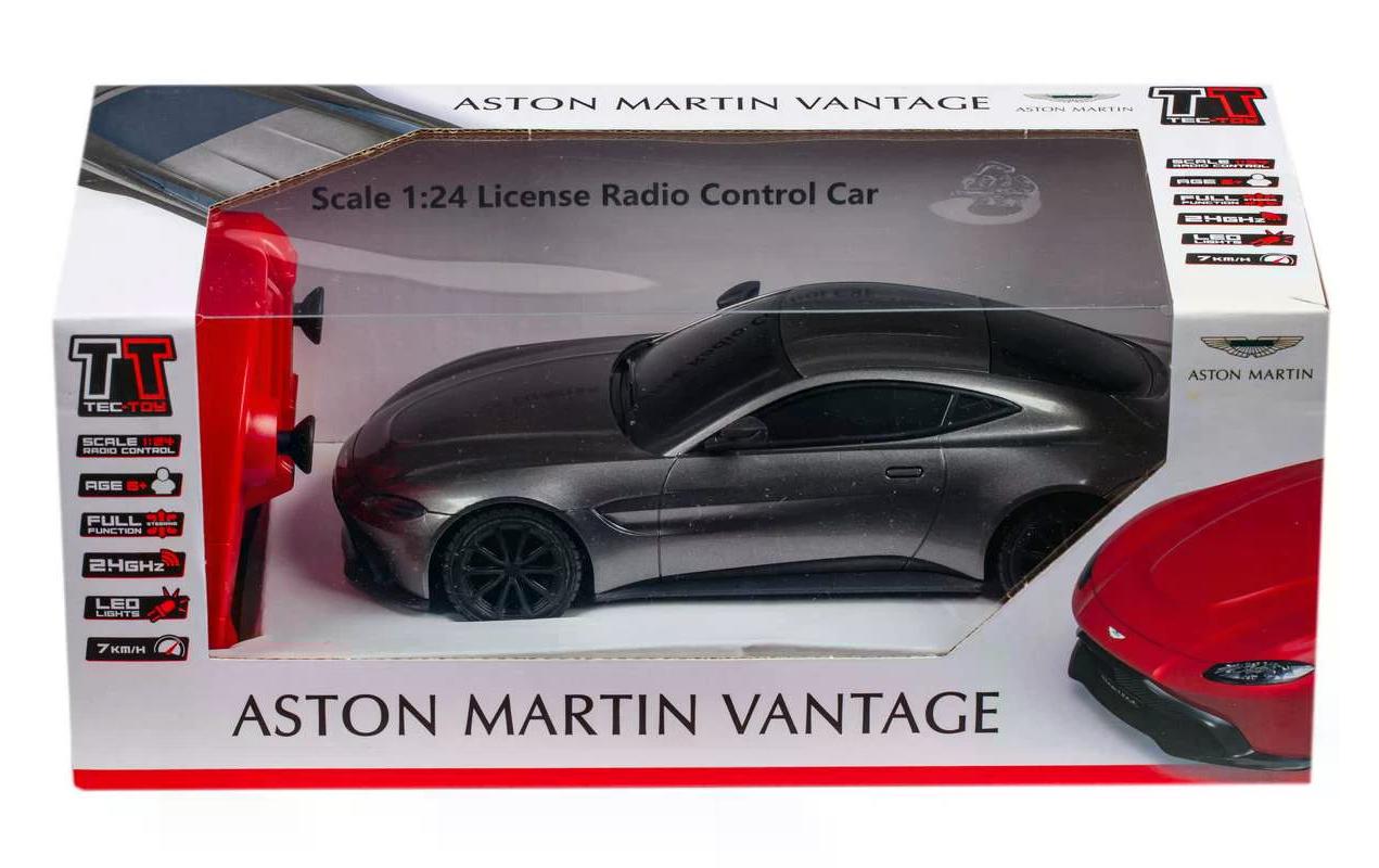 Auto Aston Martin Vantage mit Licht, Dunkelgrau, 1:24Ferngesteuerter Sportwagen mit Licht für Kinder ab 6 Jahren