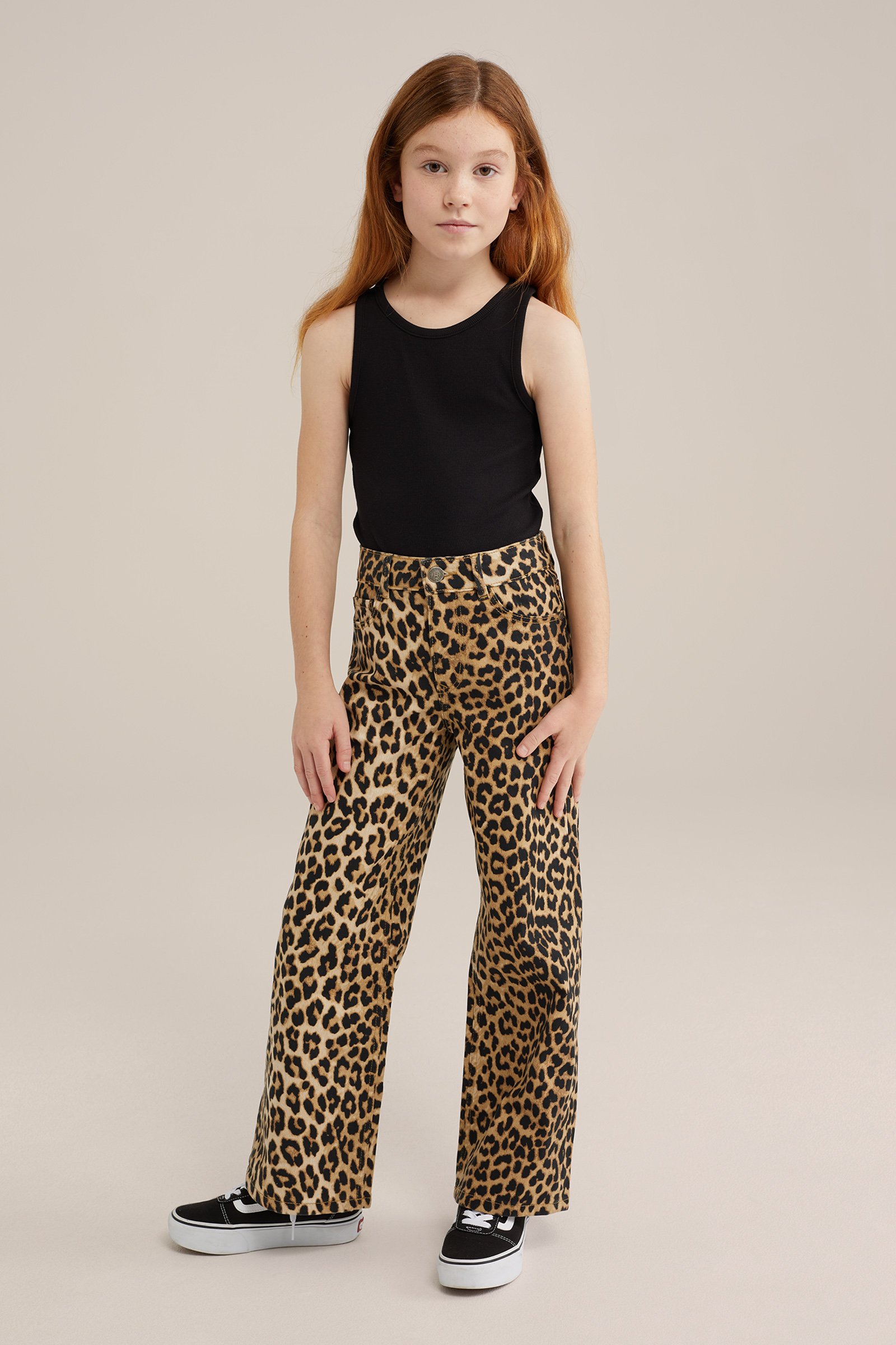 Meisjes singlet van ribstof WE Fashion Zwart