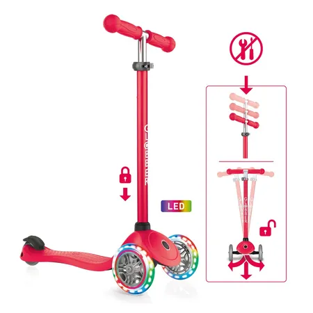 Authentic Sports Globber Primo Lights rot, mit Leuchtrollen