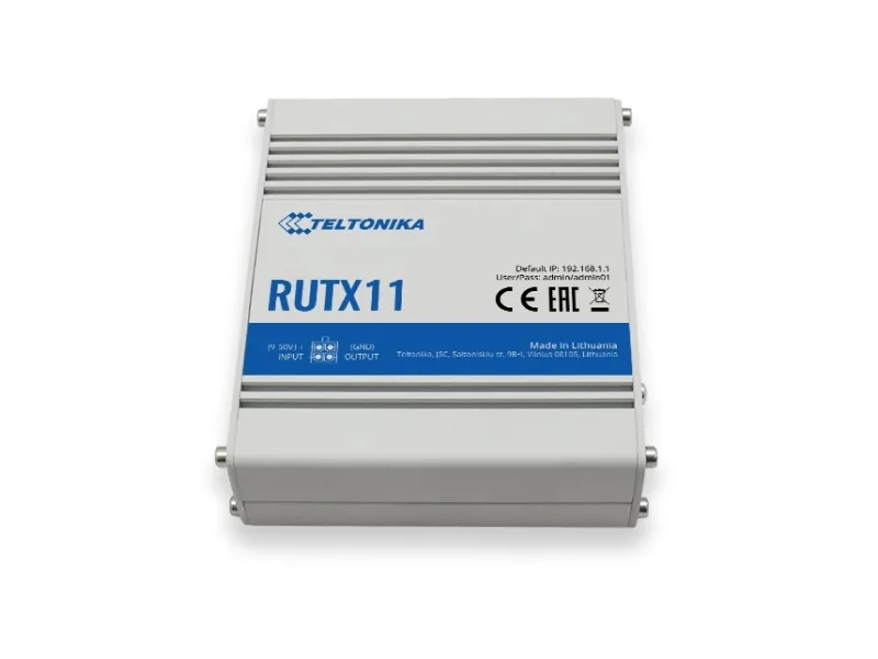 Teltonika RUTX11 - Trådløs router - WWAN 4-port switch - 1GbE - Wi-Fi 5 - DIN monterbar på skinne