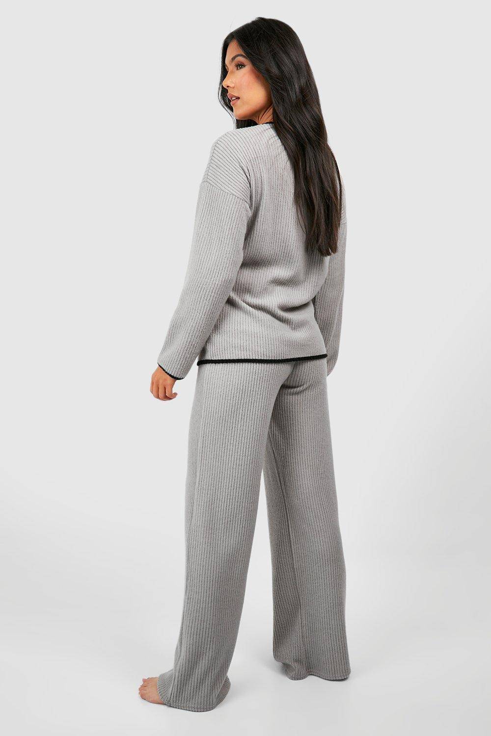 boohoo Ensemble de détente à côtes souples contrastées pour maternité