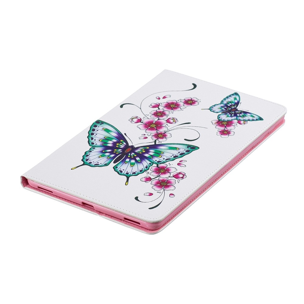 Samsung Galaxy Tab A 10.1 (2019) Leder Tasche mit Kartenfächern - Schmetterlinge