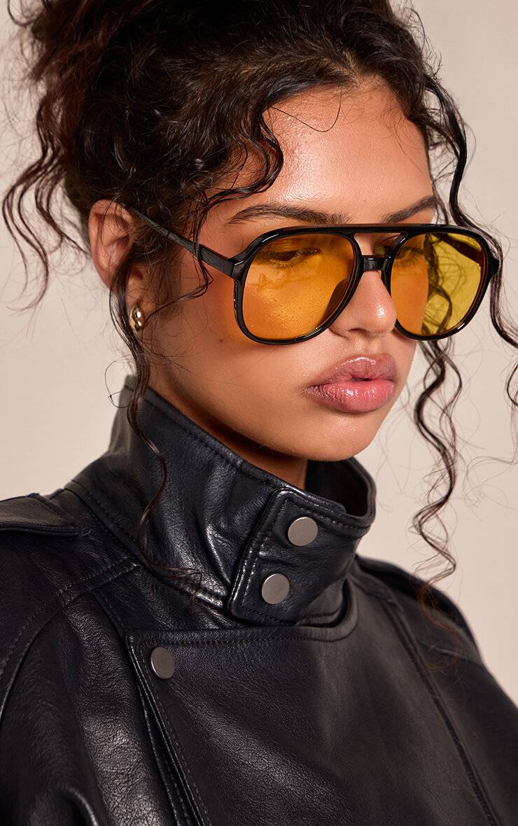 Rouge Bordeaux Lunettes De Soleil Aviateur Rondes Jeepers Peepers À Verres Jaunes