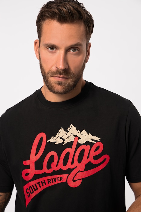 T-Shirt, Halbarm, Lodge Print, Rundhals, bis 8 XL