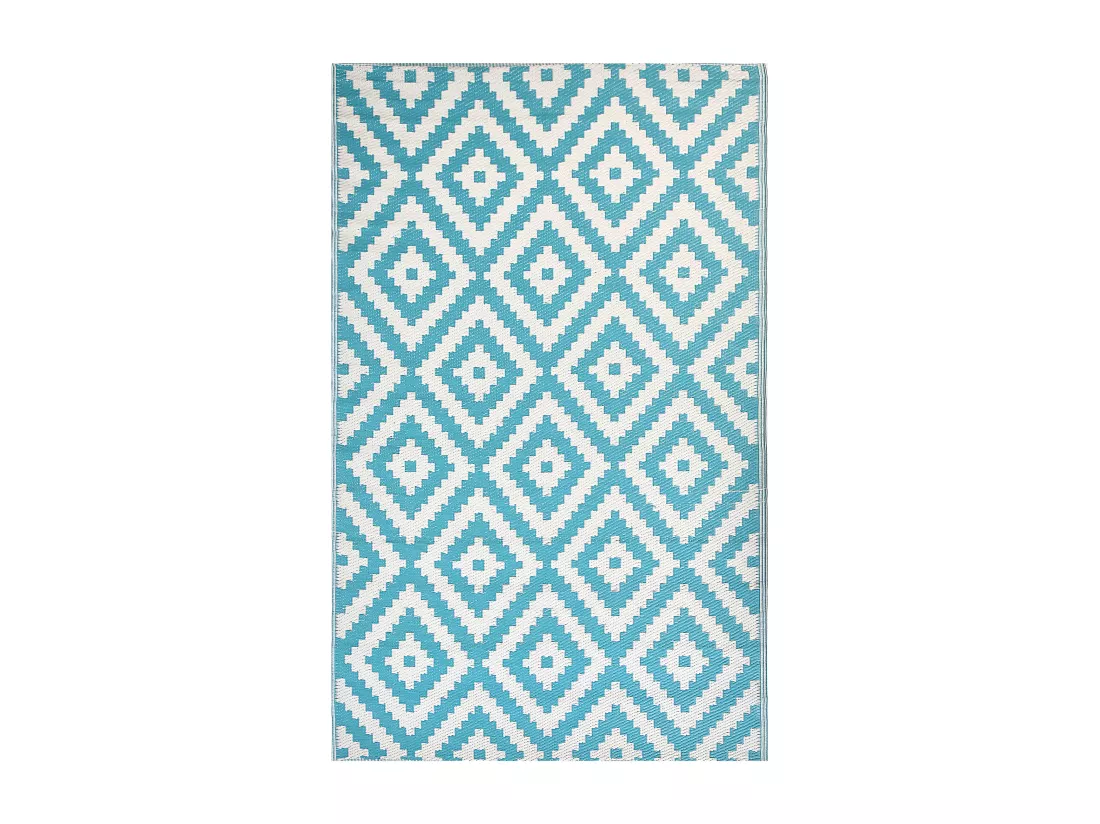 Tapis extérieur bleu motif losanges 120 x 180 cm HAPUR