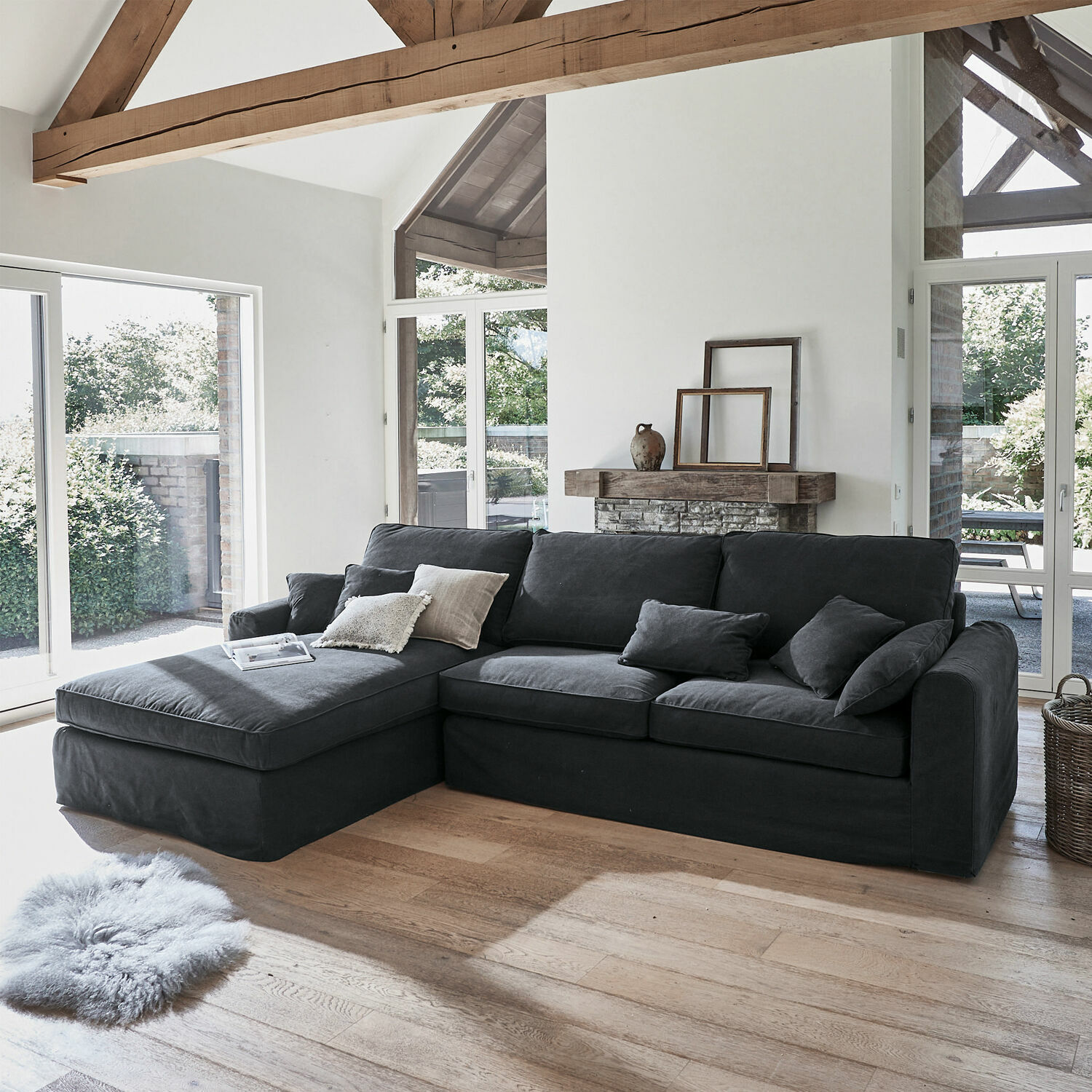 Sofa Seaford Ecksofa links | dunkelgrau