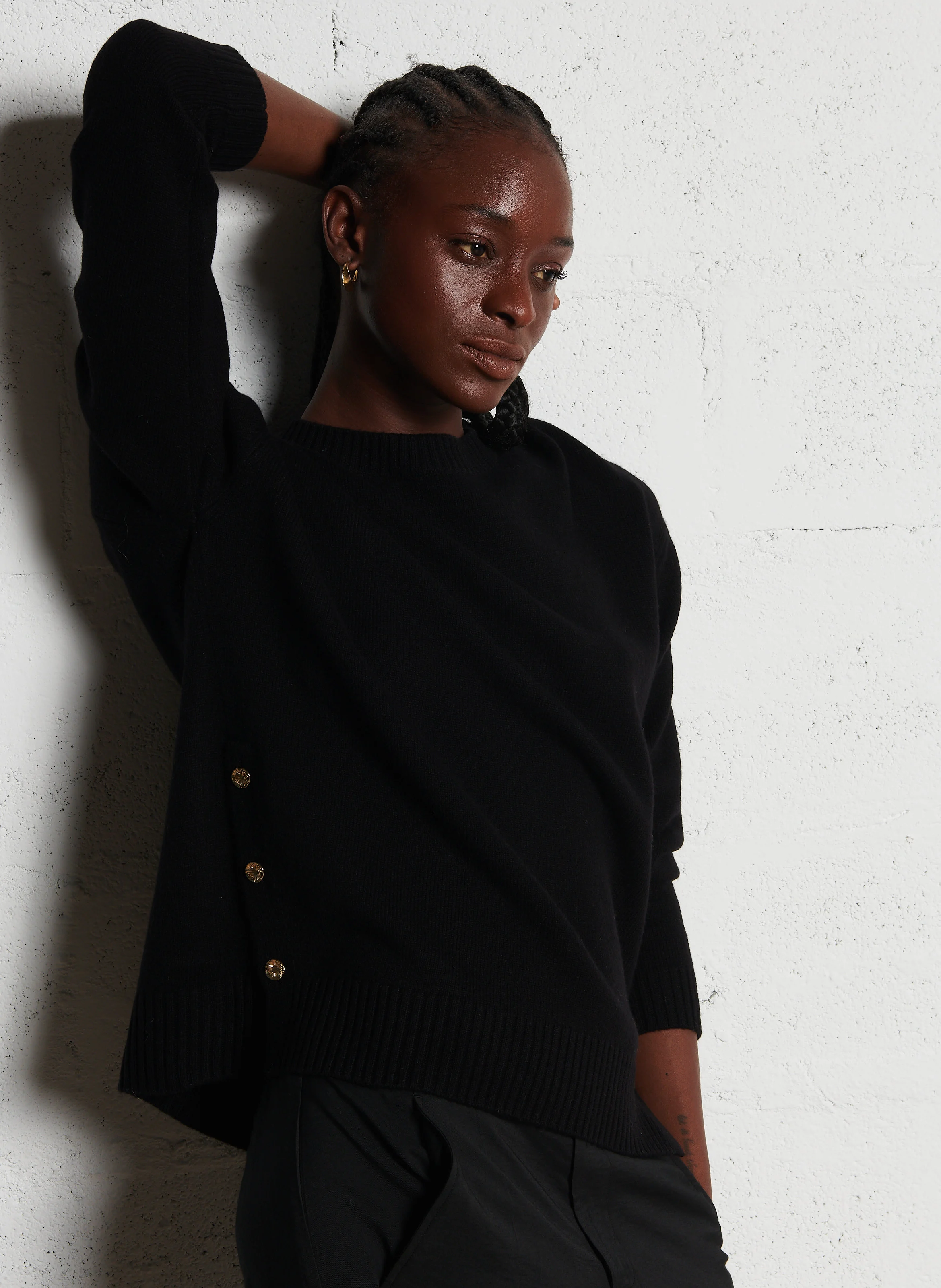 ARIGATO - Pull col rond en laine | Noir