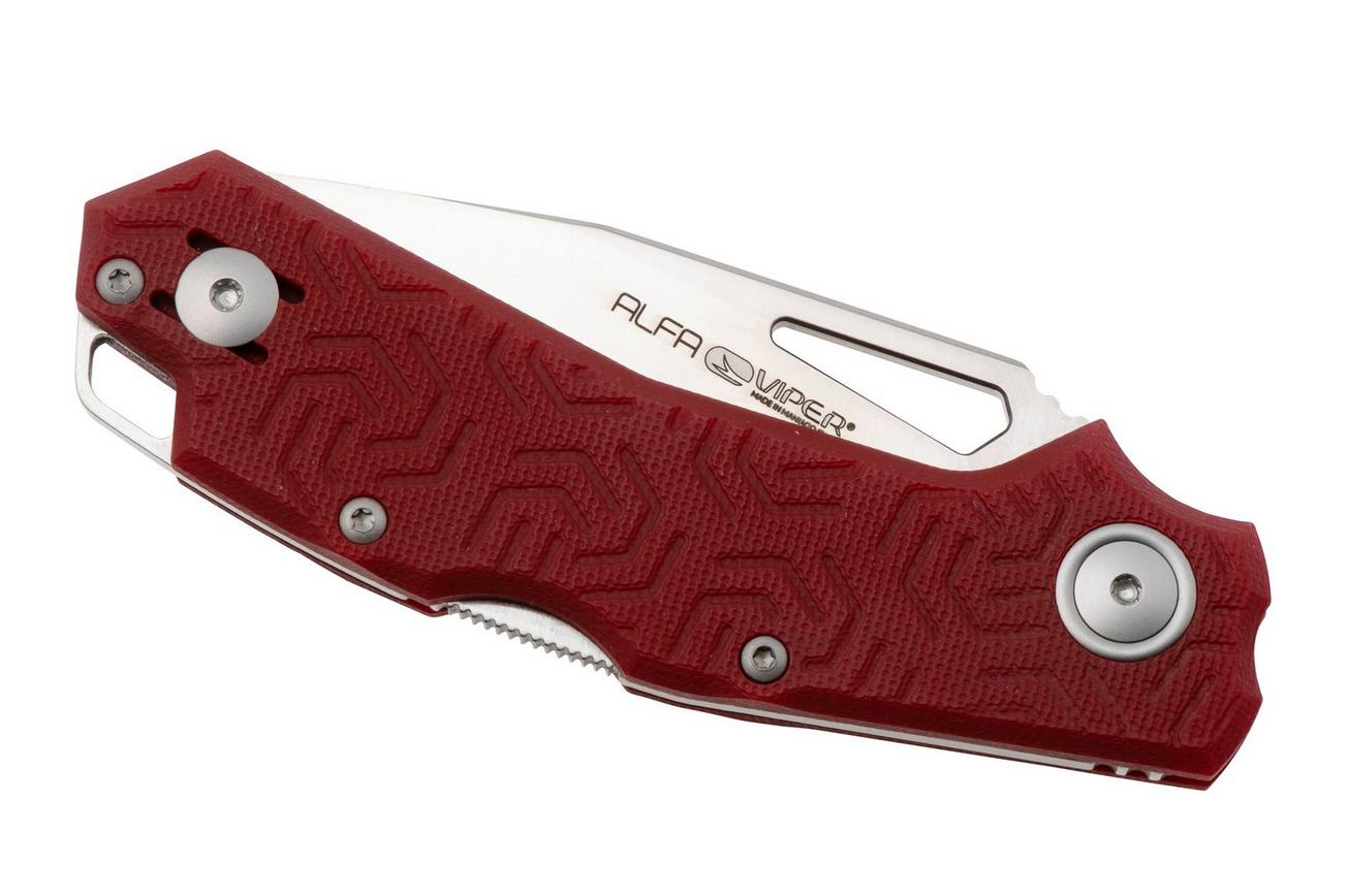 Viper Alfa V6020GR3D, Satin CPM MagnaCut, Red 3D Textured G10 zakmes, Simone Tonolli design