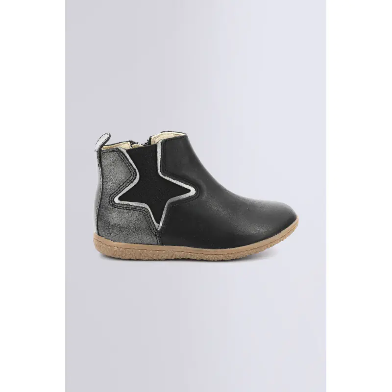 VERMILLON NOIR ARGENT BOOTS Cuir Fille