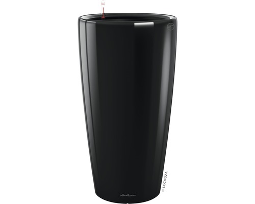 Lechuza Rondo plantenbak Ø 32 cm H 56 cm zwart incl. zelfbewateringssysteem, plantenbak, substraat en waterniveau-indicator