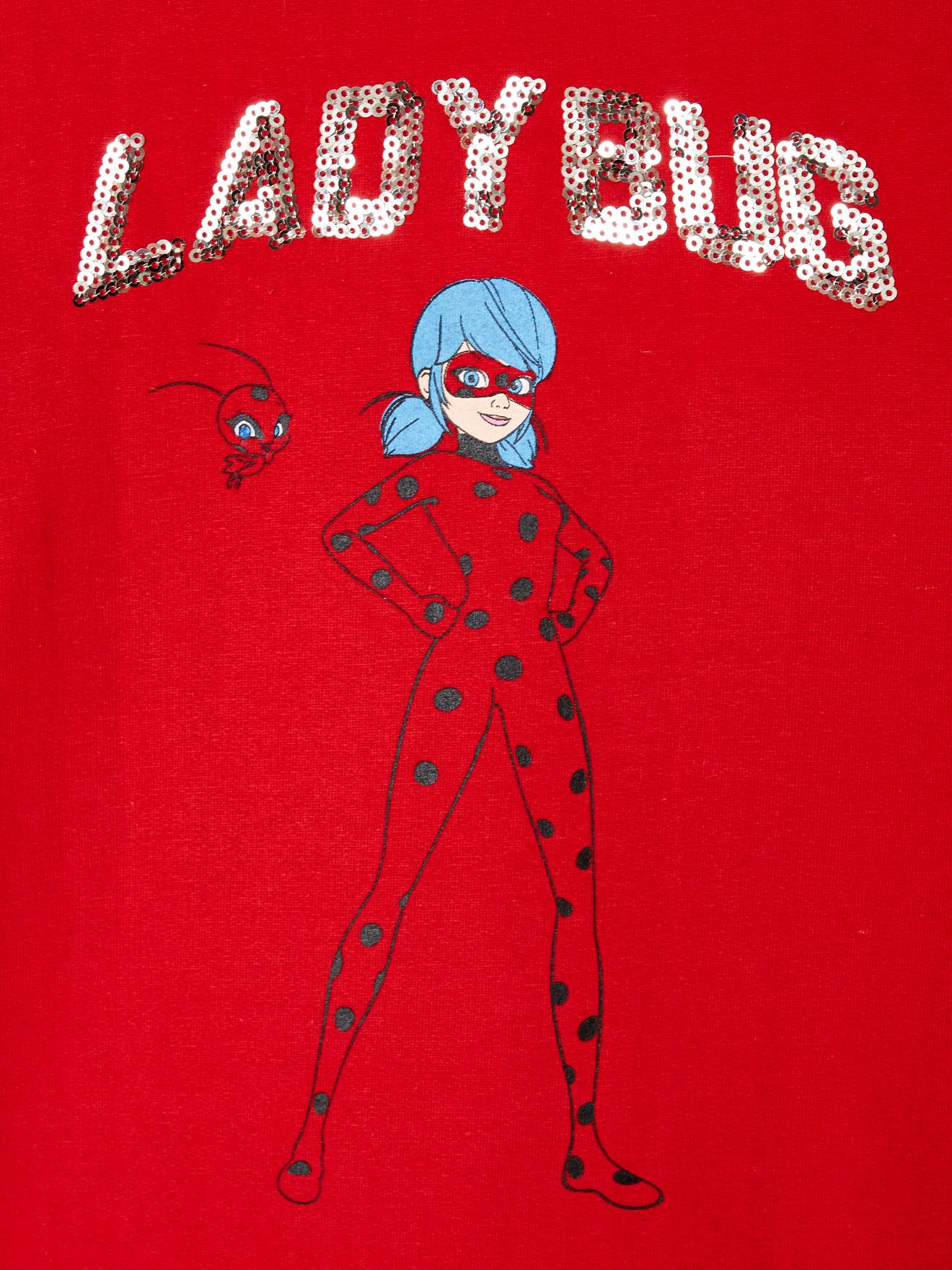 Moletom Miraculous® em vermelho vivo liso com estampas.