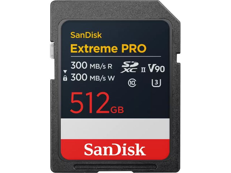 SanDisk SDXC-Karte Extreme PRO UHS-II 512 GB High-Speed-Speicherkarte für 4K- und 8K-Videos und Serienbildaufnahmen, robust und ideal für professionelle Anwendungen
