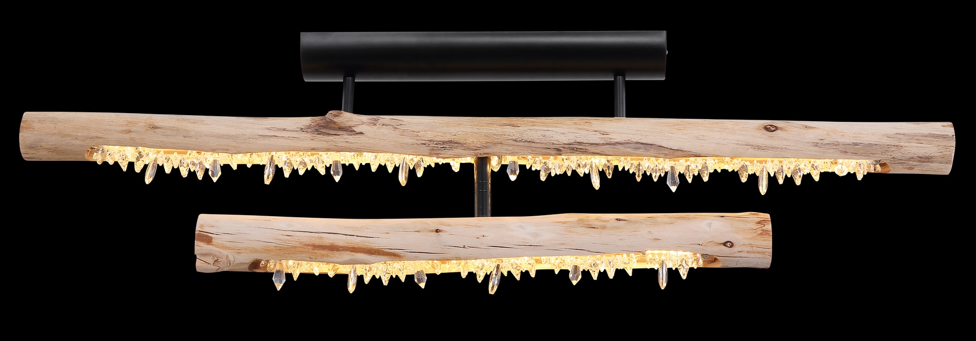 GLOBO LED Deckenlampe FELICITAS 100 cm schwarz /Holz