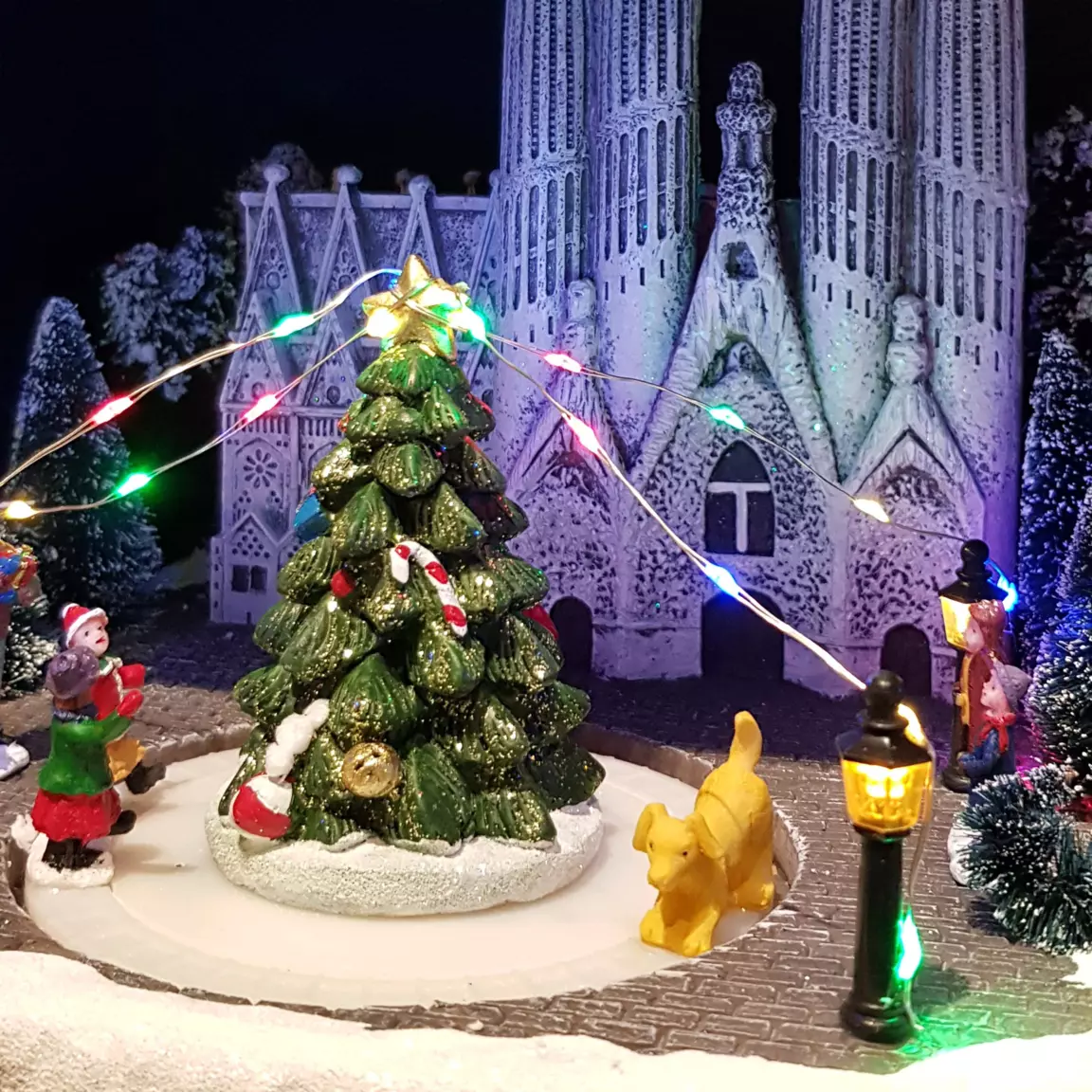 Scène de vie illuminée et musicale Barcelone