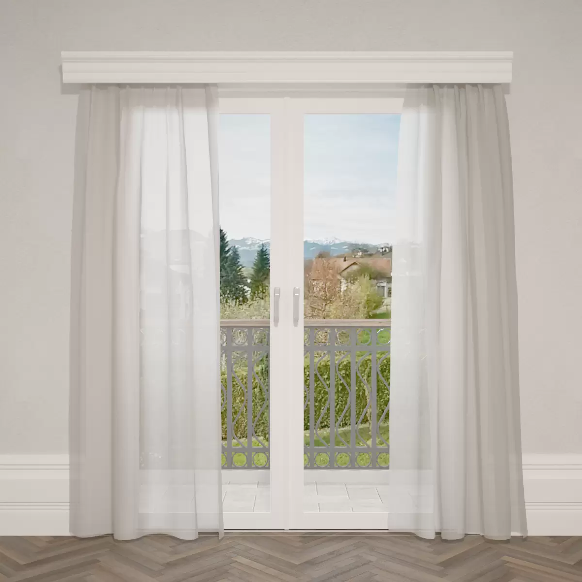 Tagvorhang Mosseline uni Beige
