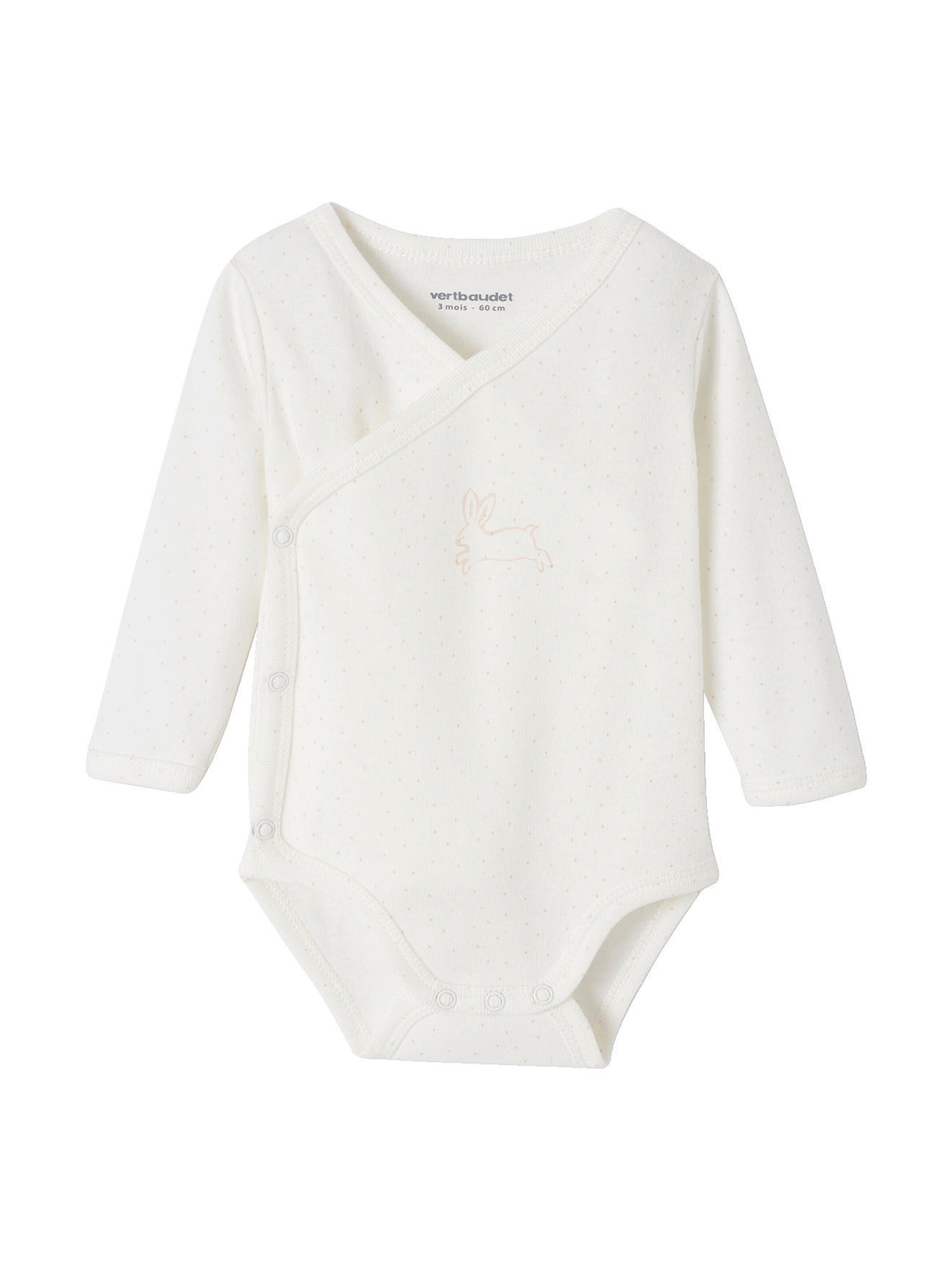 Vertbaudet Baby-Set: Strampler, Body & Schmusetuch, Bio-Baumwolle pudrig rosa