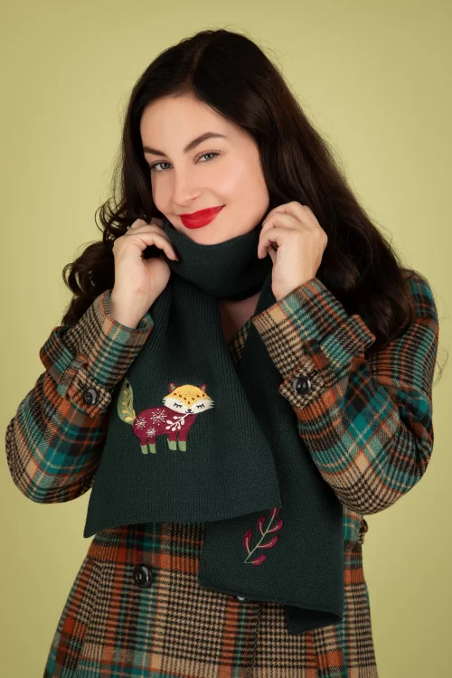 Banned Retro Scandi sjaal in groen
