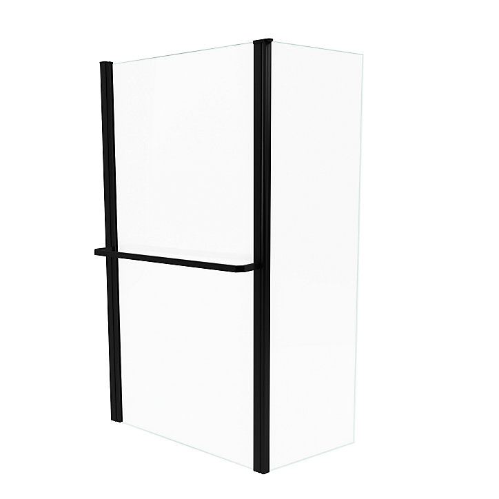 Pare baignoire Ibiza volet pivotant noir 130 x 105cm Galedo