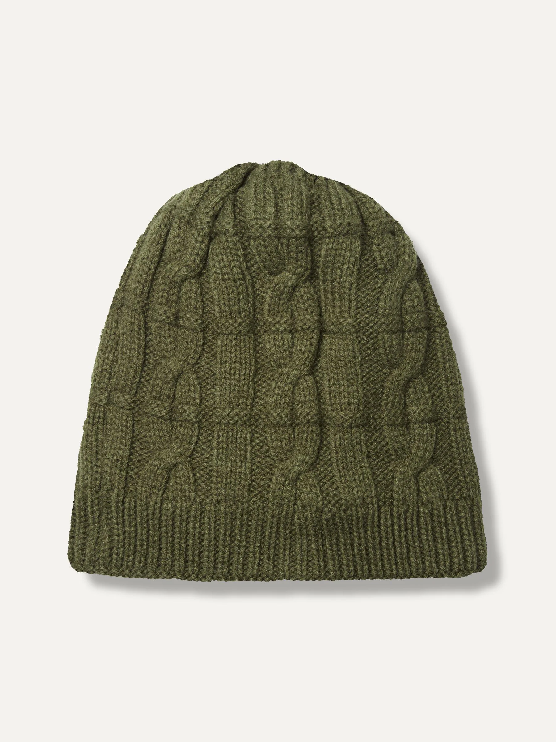Groen - SEALSKINZ - Blakeney - Waterdichte gebreide beanie-muts met kabelpatroon voor koud weer