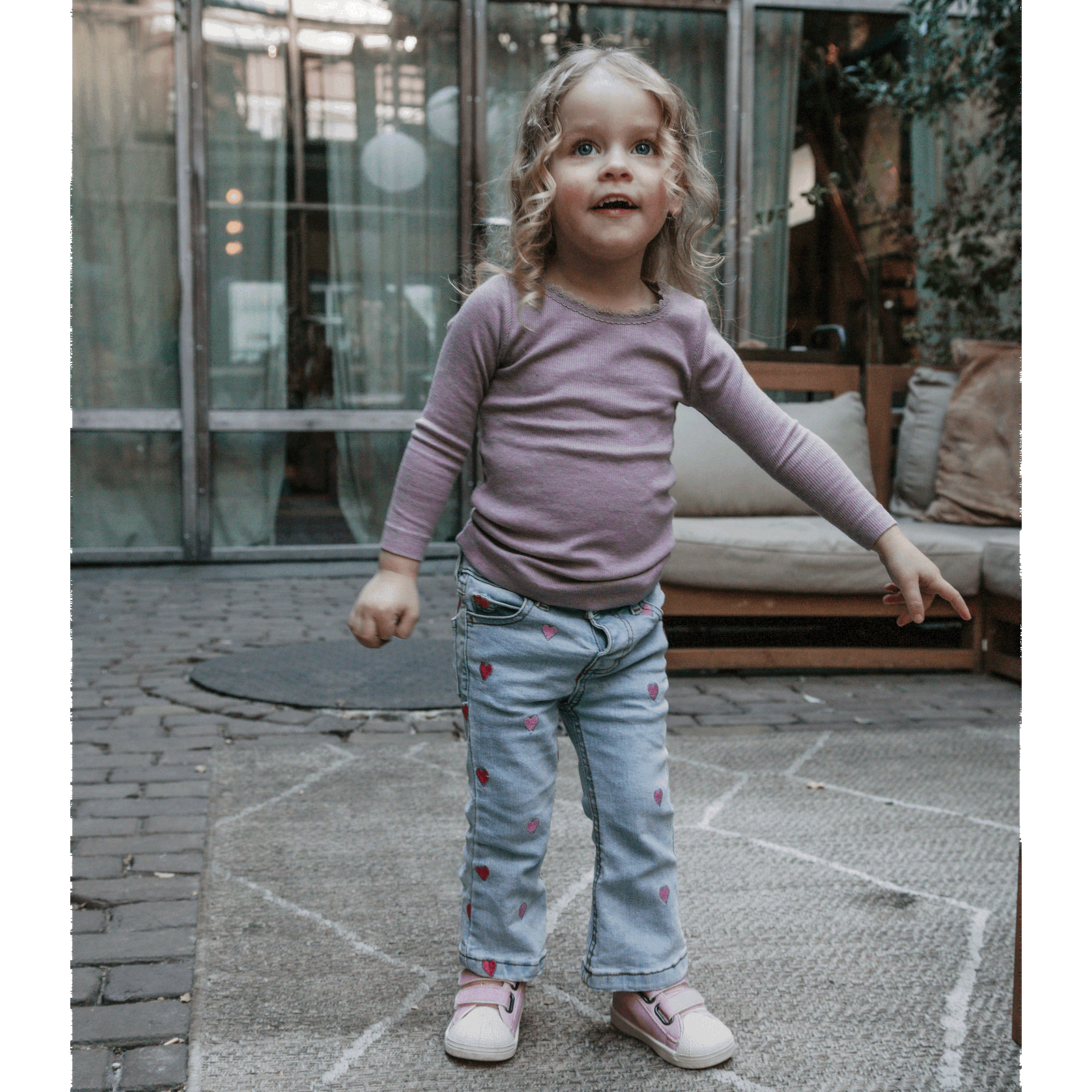 Shoesme roze sneakertje Microfiber leer | Meisjes schoenen