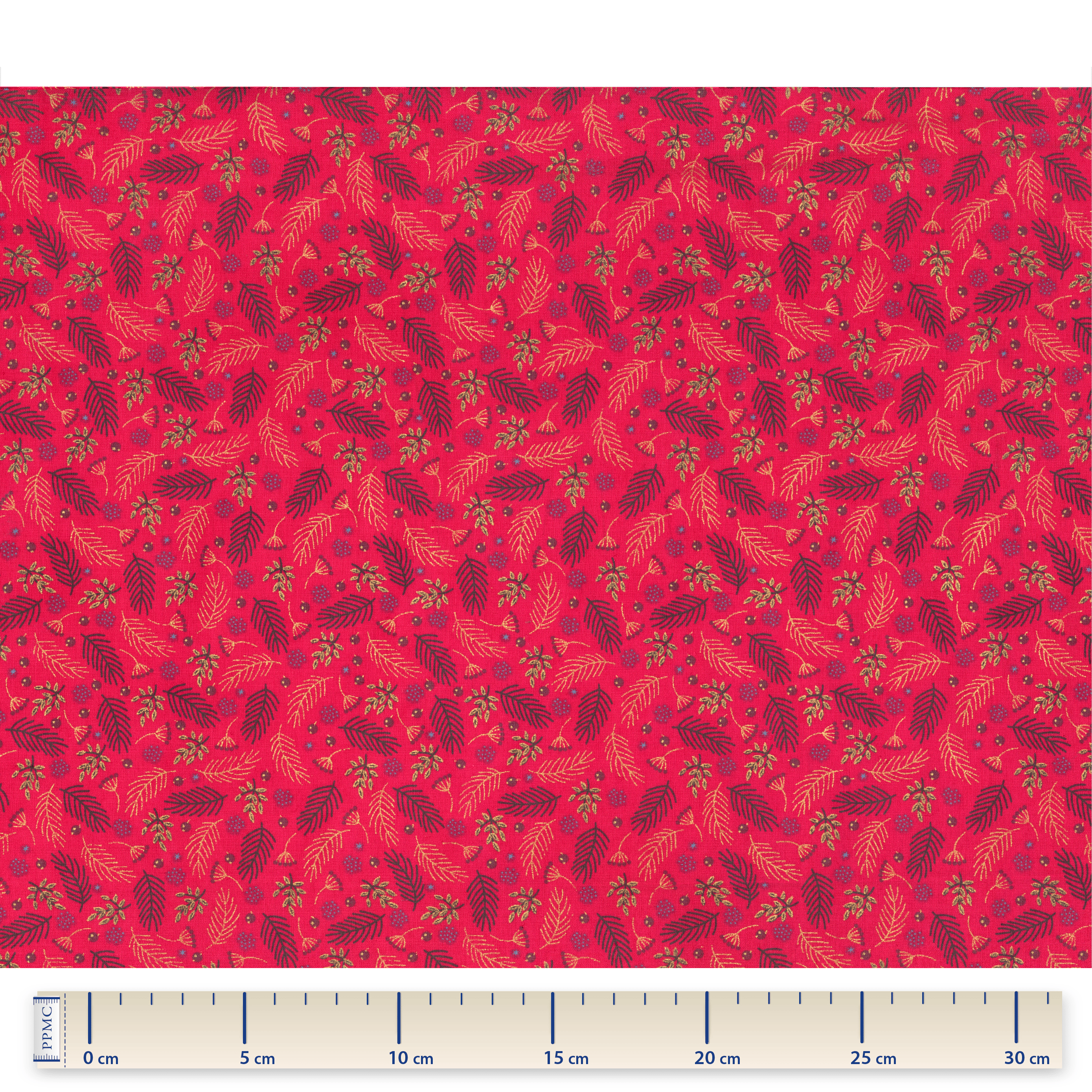 Tissu Coton Au Mètre Tiges Rouges De Noël Ex1013