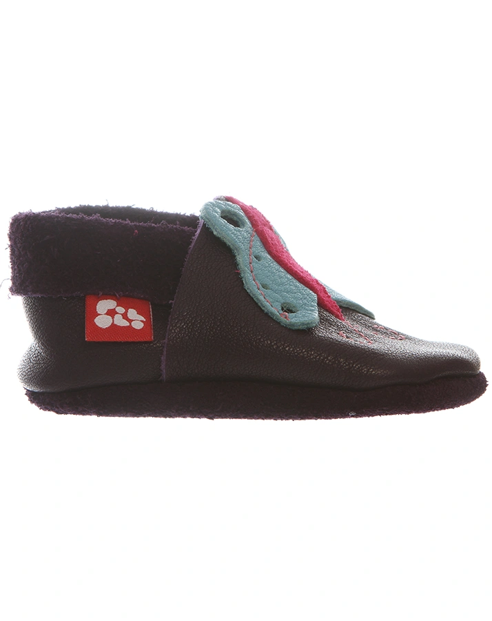 Krabbelschuhe SCHMETTERLING in aubergine