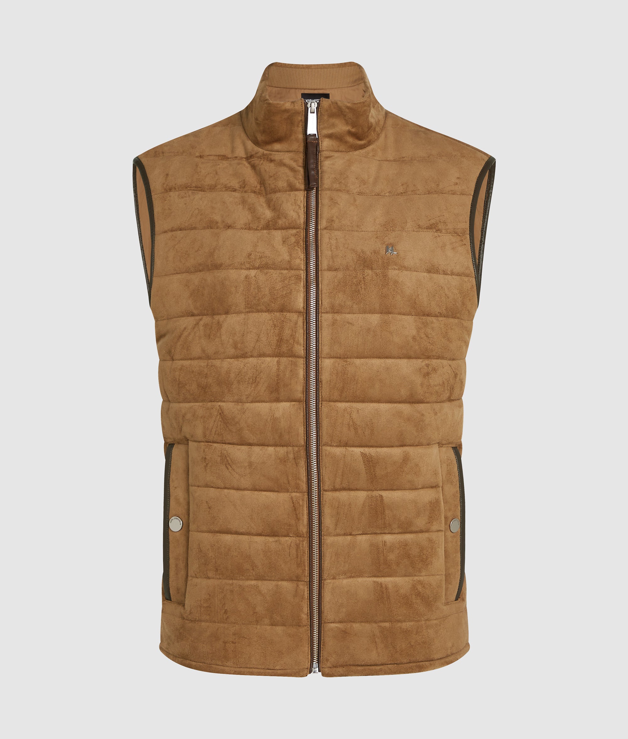 Gewatteerd gilet van imitatiesuède