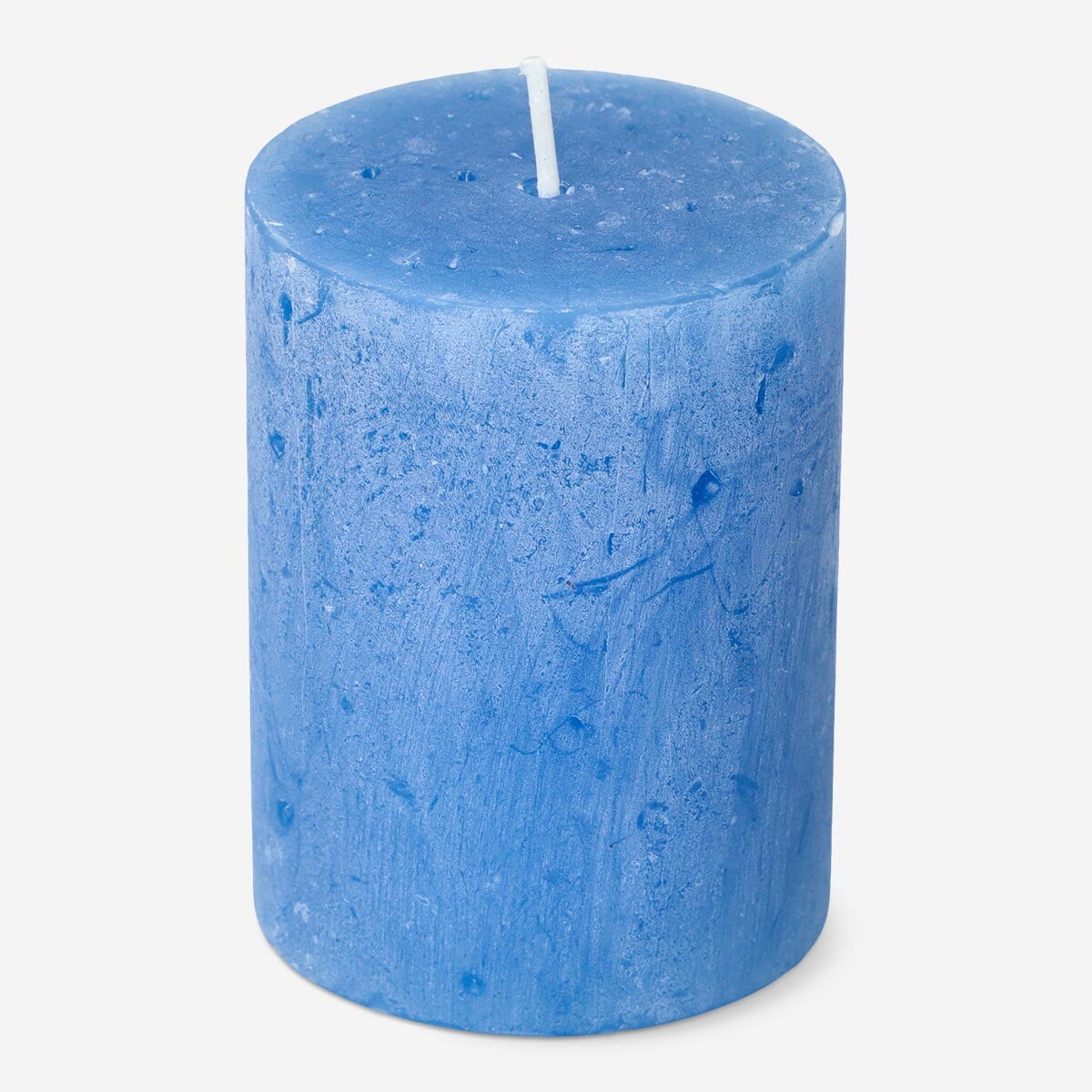 Blåt rustikt bloklys - 8 cm