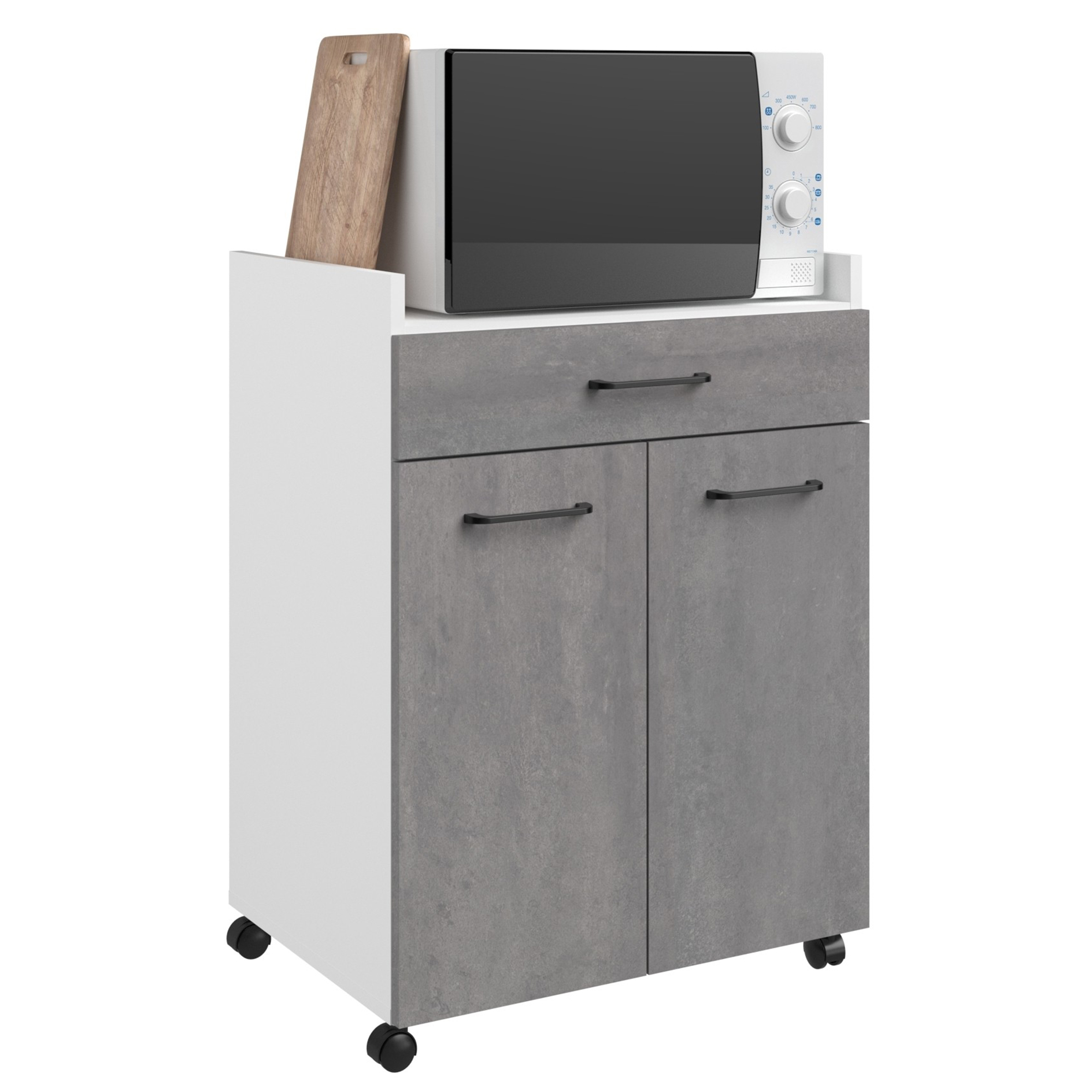 2-teiliges Buffet-Set MALICE 1 - Betonoptik-weiß - 180 cm hoch