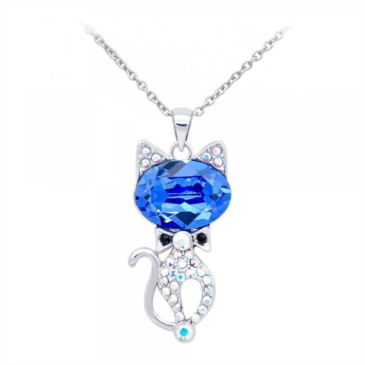 Collier chat SC Crystal orné de cristaux scintillants