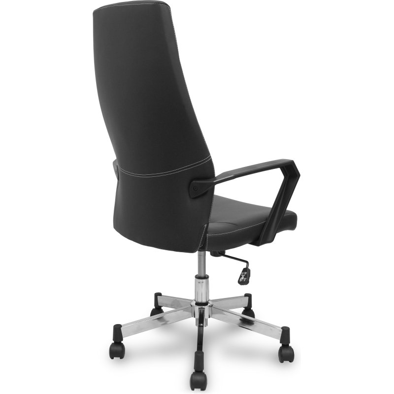 Fauteuil de direction Opti520, avec dossier fixe, accoudoirs fixes et mécanisme d'inclinaison, finition noir et similicuir - FORÖL