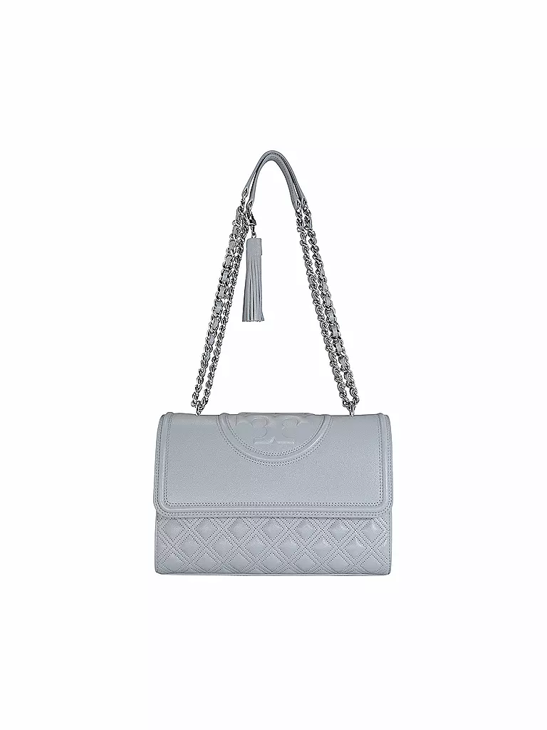 TORY BURCH Ledertasche - Umhängetasche FLEMING SOFT GRAIN  grau