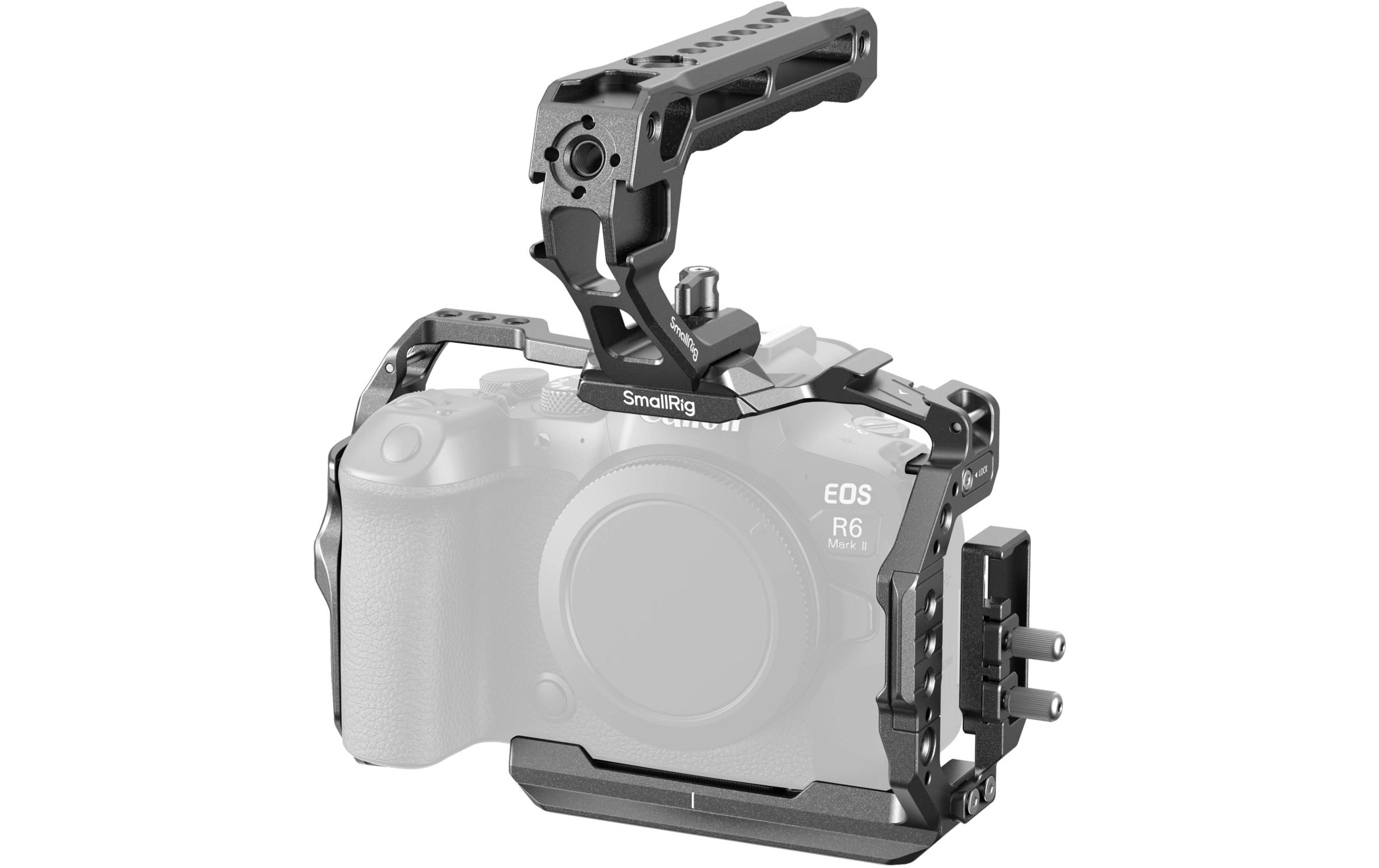 Cage für EOS R6 Mark II<br>Aluminium-Kamerarahmen mit Griff und Kabelklemme