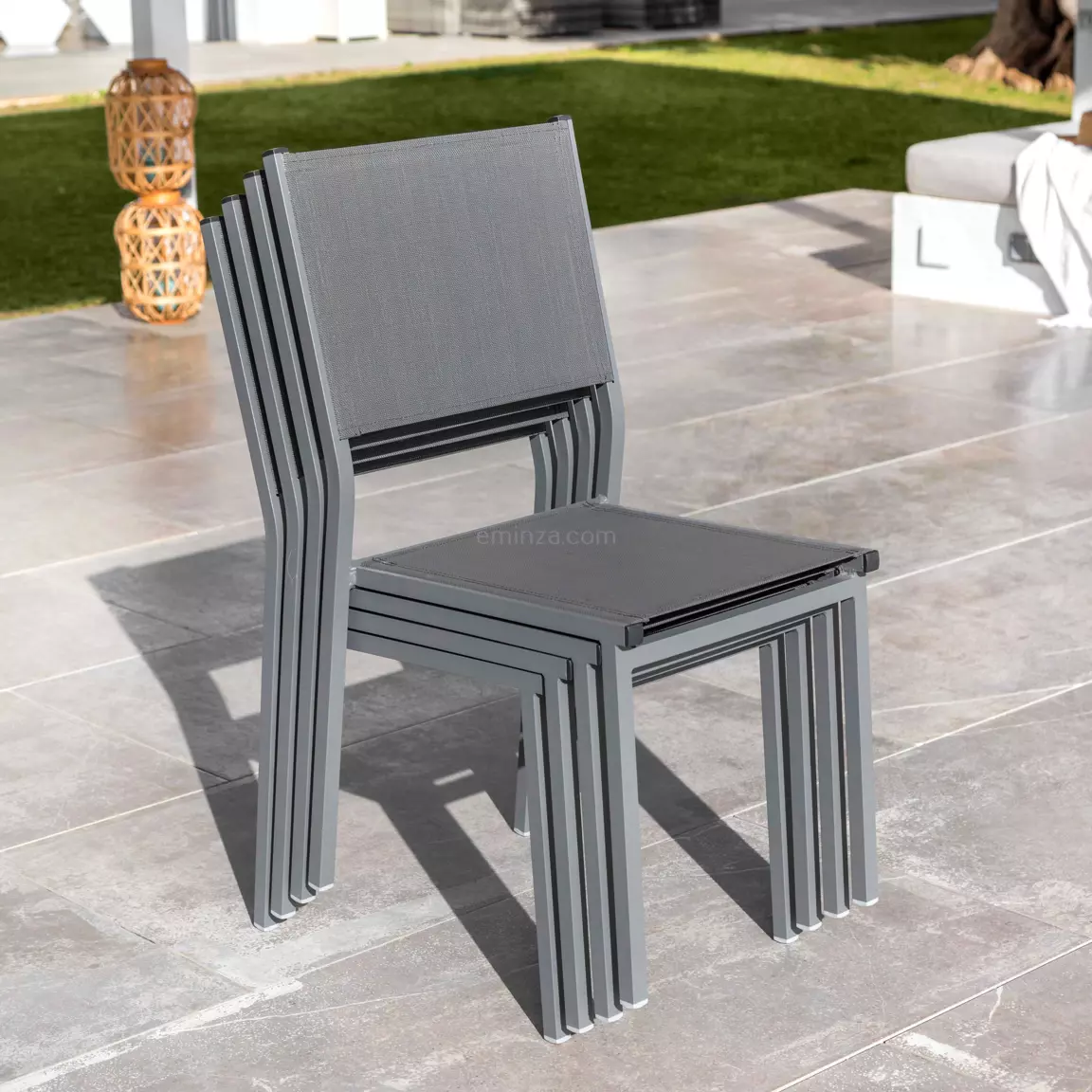 Chaise de jardin aluminium empilable Murano Gris anthracite