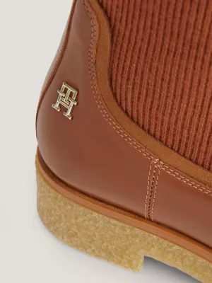 Botas de meia em couro crepe
