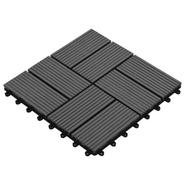vidaXL Terrassebord 11 stk WPC 30x30 cm 1 kvm grå