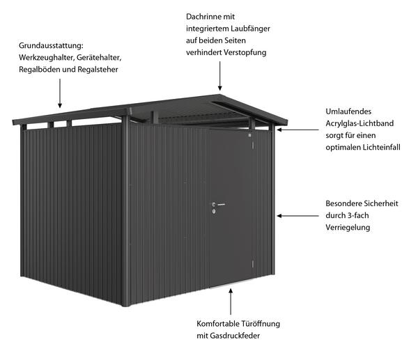 Biohort Metallgerätehaus Panorama® P3, ca.