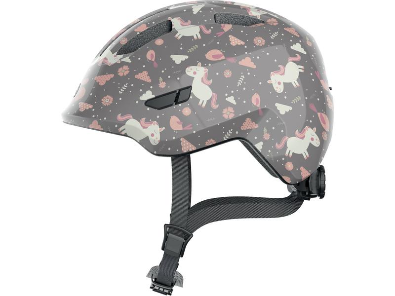 Abus Helm Smiley 3.0 Grey Horse Shiny, M Fahrradhelm für Mädchen