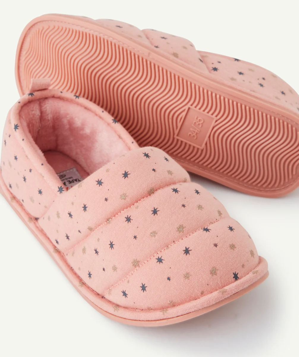 CHAUSSONS FILLE ROSES IMPRIMÉ ÉTOILÉ