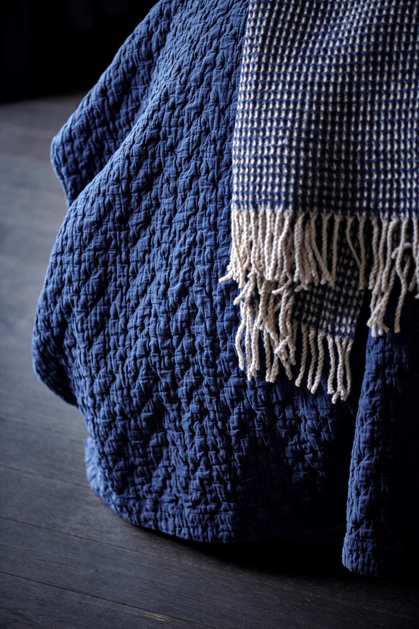 Pure Kussensloop Blue Ink | 60 x 70 cm | Blauw | Katoen