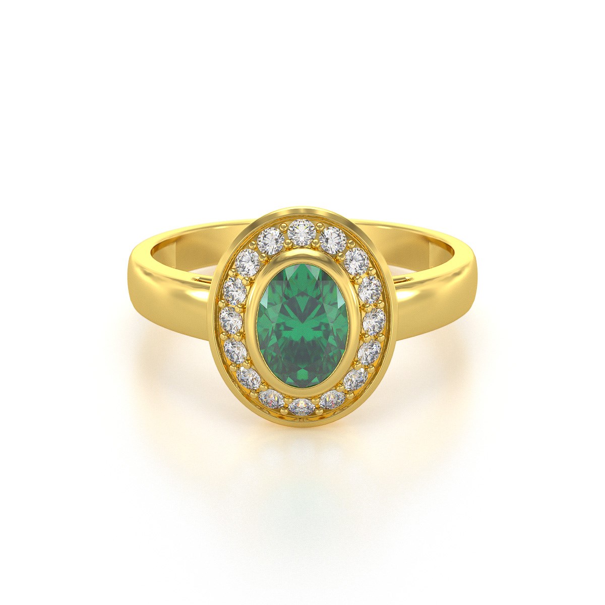 Bague ADEN ADEN Or 585 585 Jaune Emeraude et diamants 2.788grs