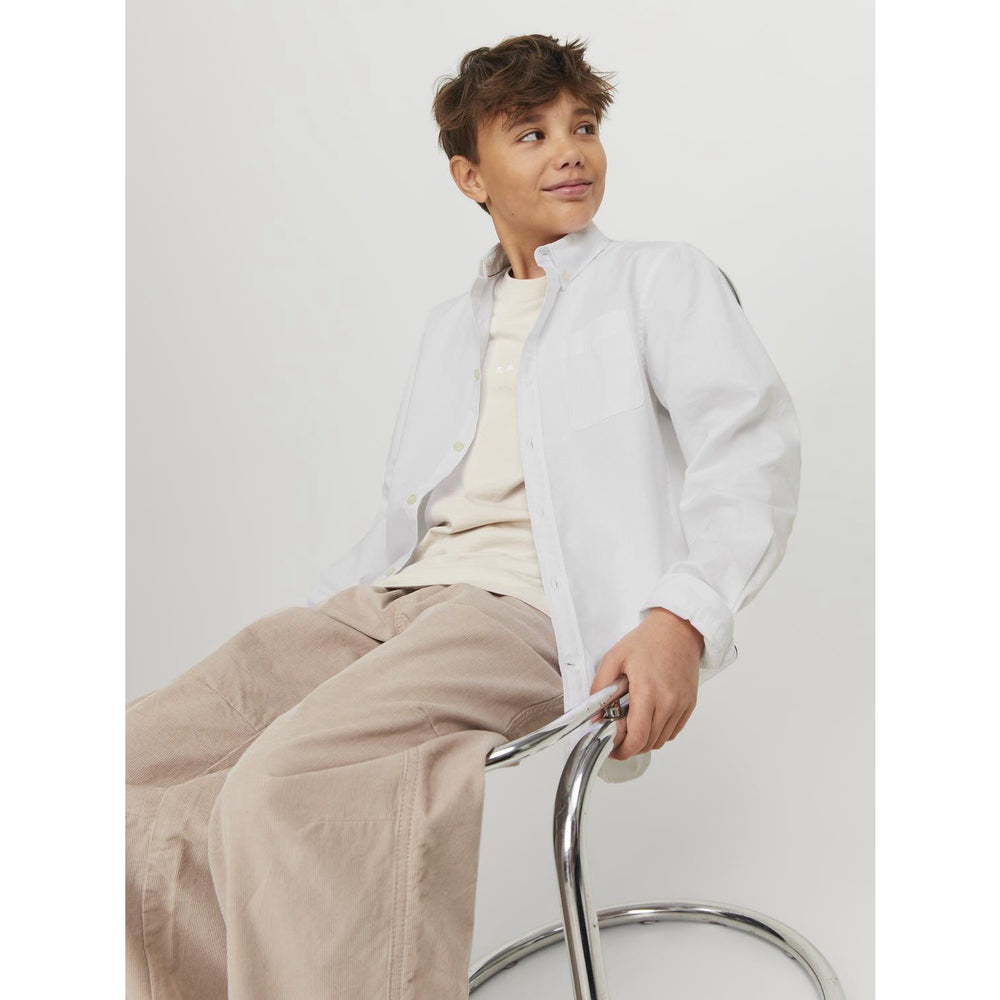 Køb Jack & Jones Junior White Jjeoxford Skjorte L/S Noos Jnr