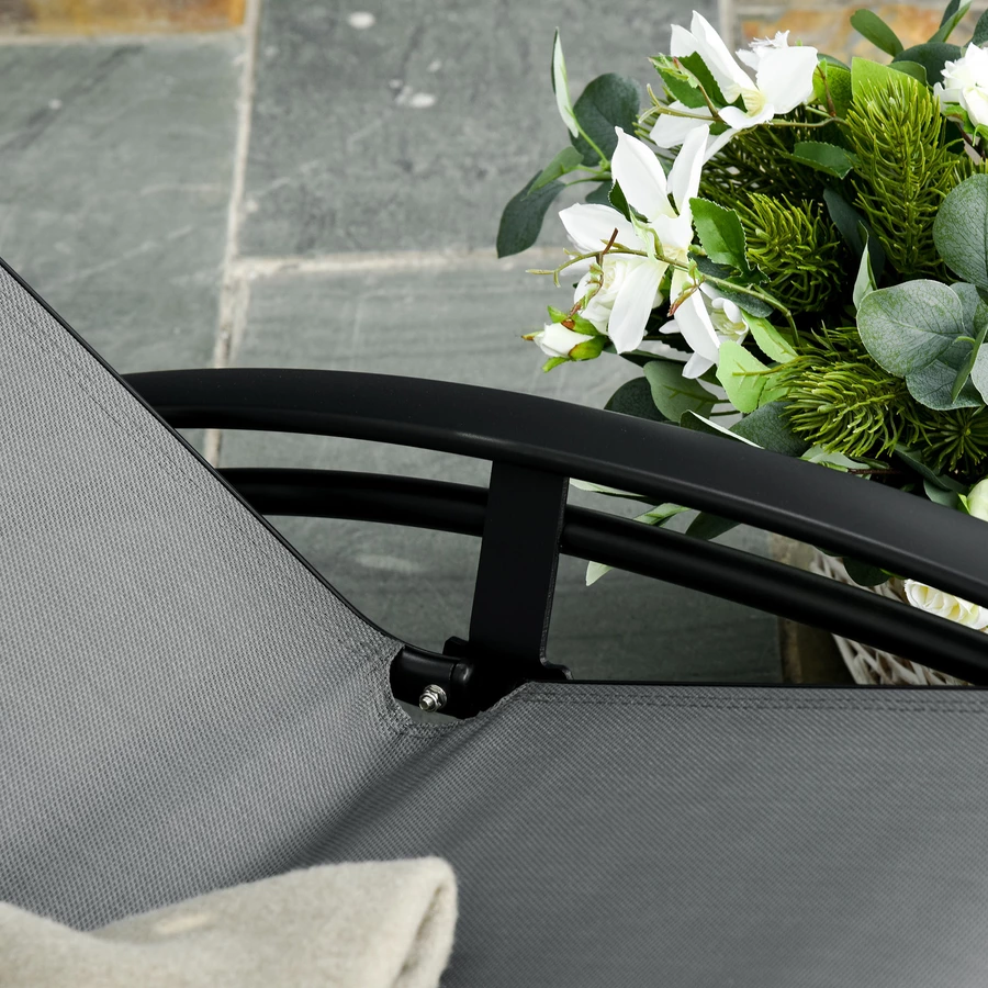 Outsunny Gartenliege mit abgerundetem Design grau