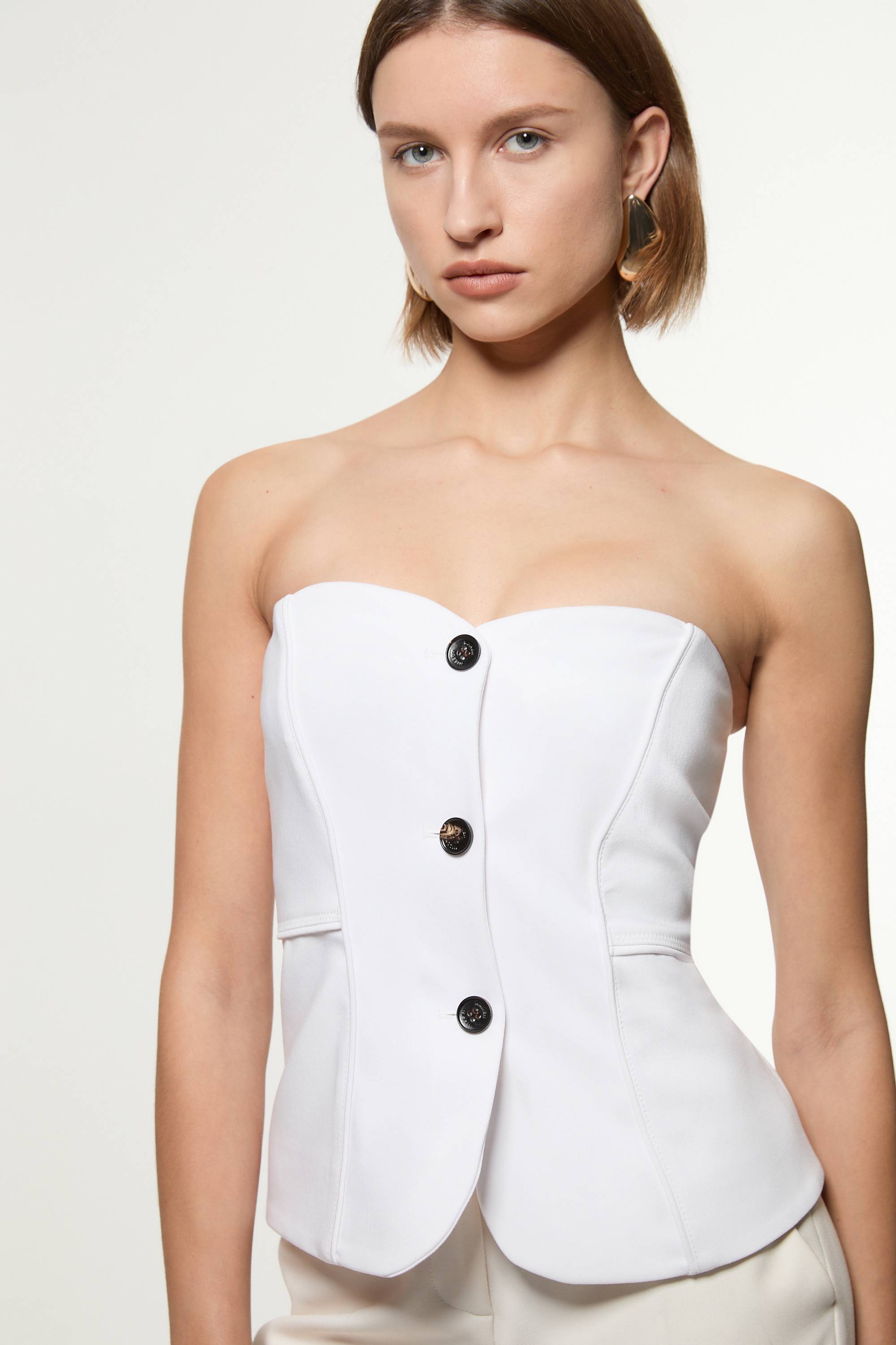 KarenMillen Gilet bandeau ajusté avec détails en surpiqûres contrastées.