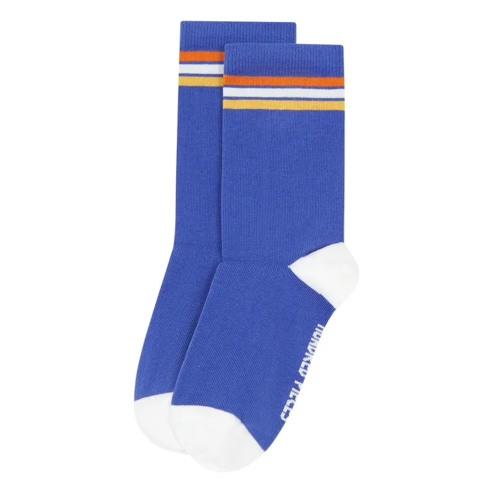 Hundred Pieces Chaussettes Blue Stripes | Blanc