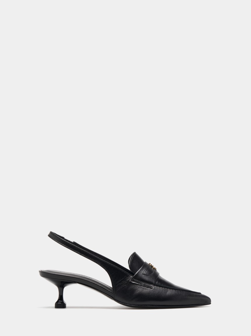 Sapatos mules com tacão kitten