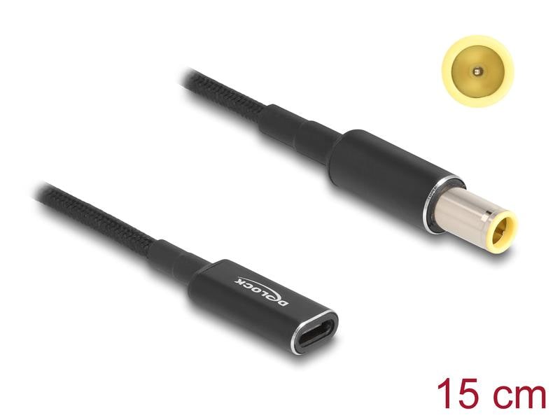 Delock Ladekabel USB-C zu IBM 7.9 x 5.5 mm 15 cm Delock Adapterkabel für Notebook Ladekabel USB Type-C Buchse zu IBM 7.9 x 5.5 mm Stecker 15 cm