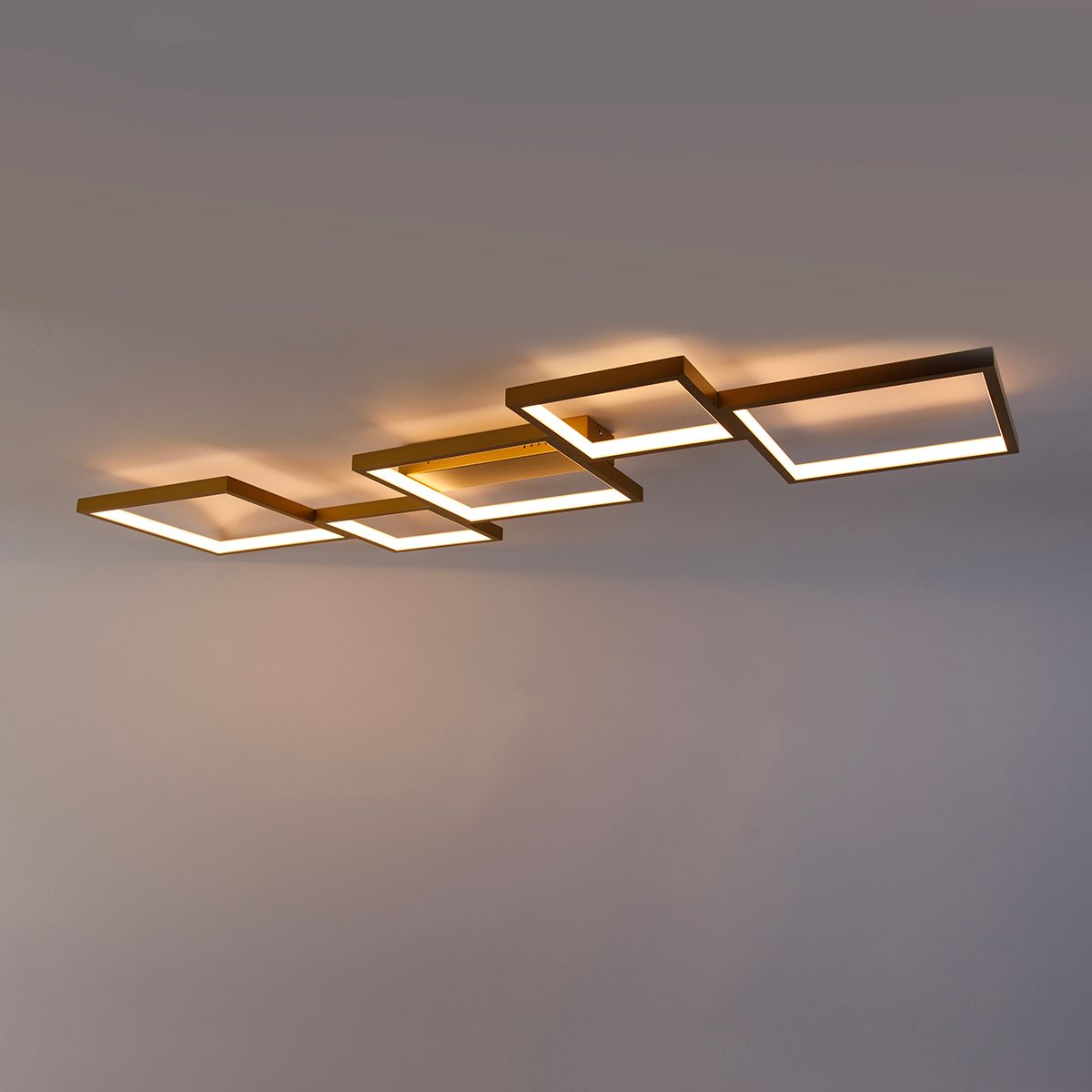 Plafondlamp goud incl. LED 3 staps dimbaar 5-lichts - Lejo